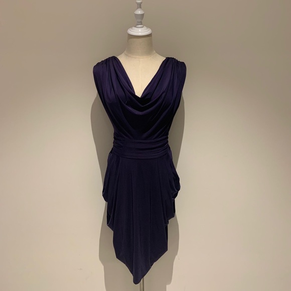 Wayne Cooper Drape Dress In Purple - Picture 6 of 11